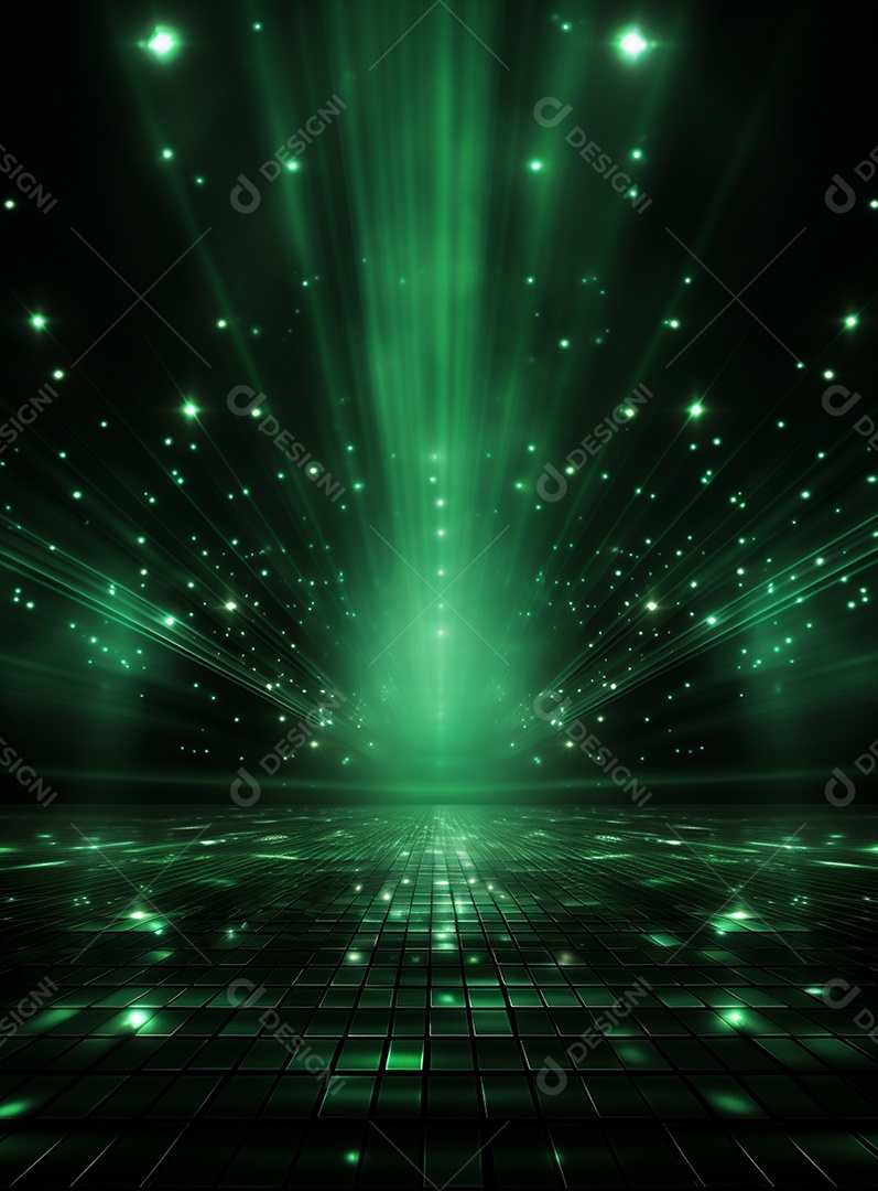 Pano de fundo com iluminação de holofotes verdes para folhetos imagem realista ultra hd design alto