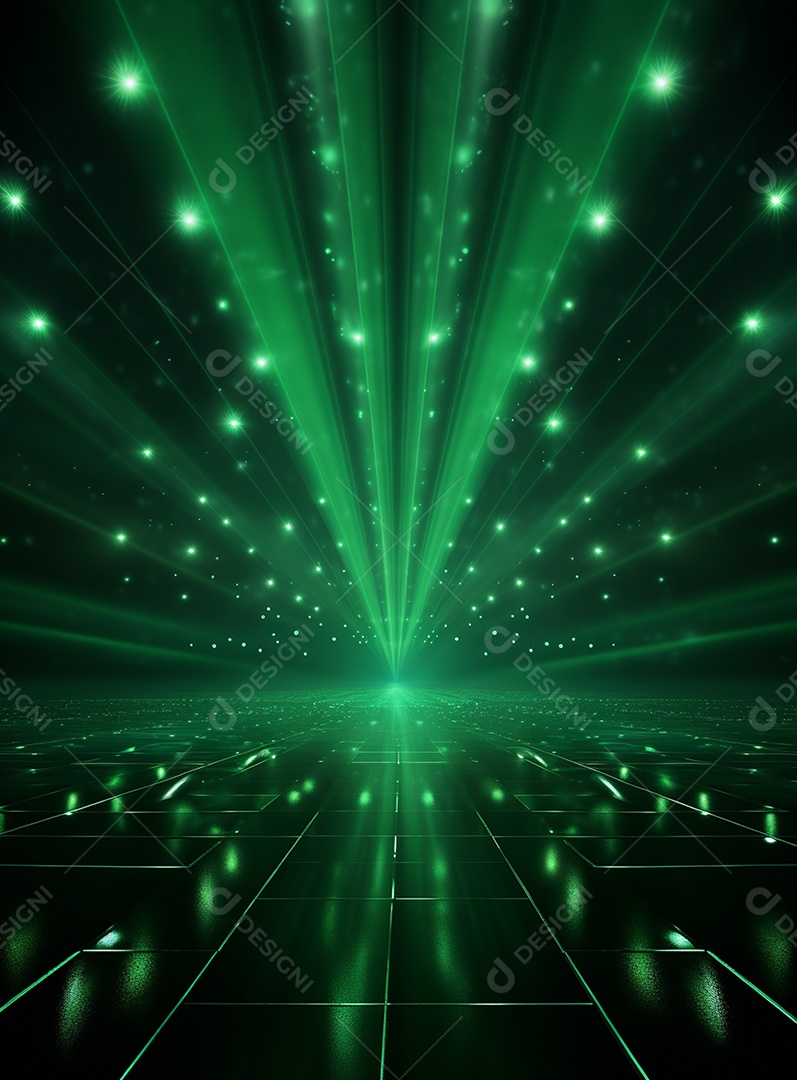 Pano de fundo com iluminação de holofotes verdes para folhetos imagem realista ultra hd design alto