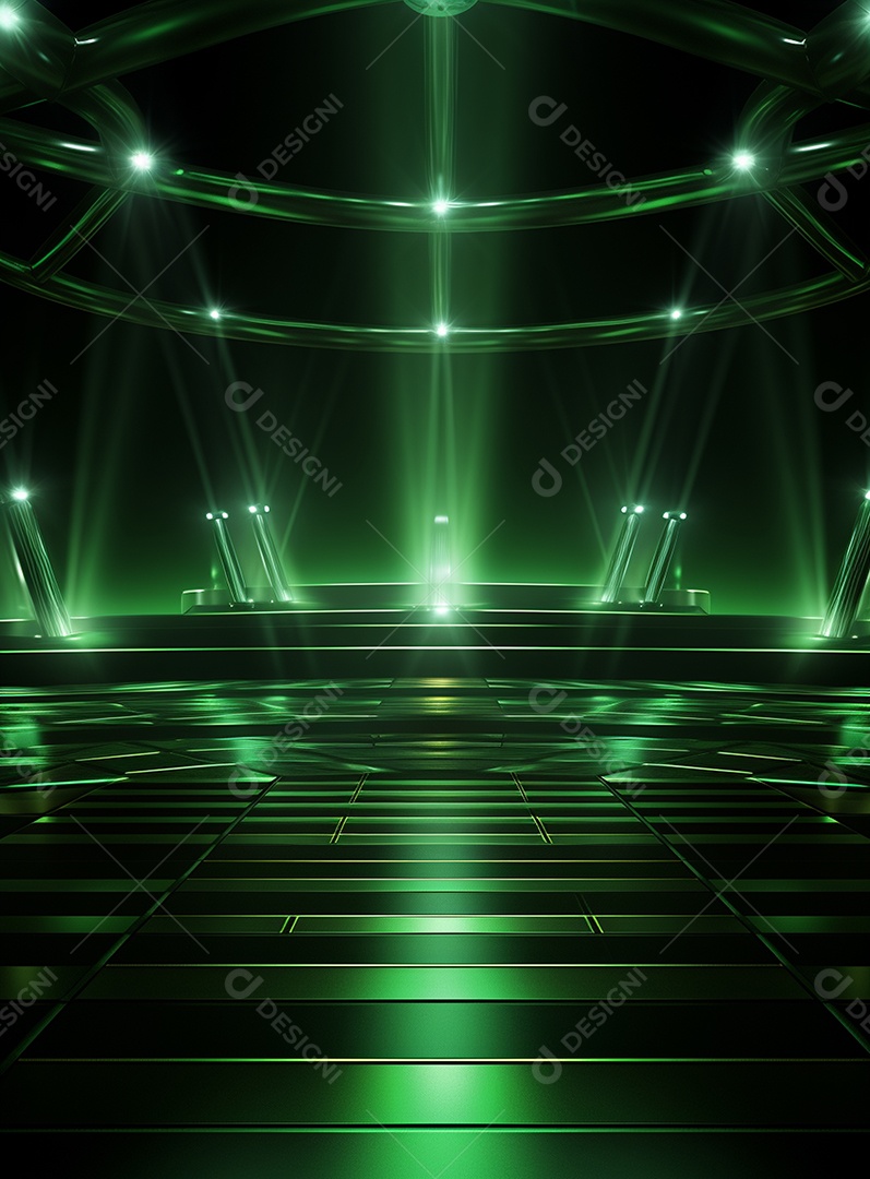 Pano de fundo com iluminação de holofotes verdes para folhetos imagem realista ultra hd design alto