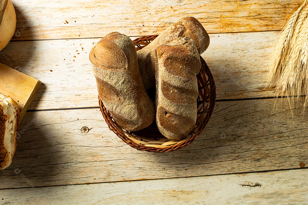 Vista superior do pão australiano escuro