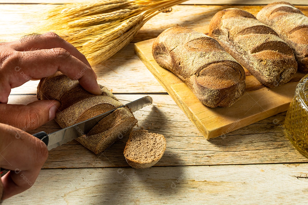 Pão australiano, pão integral, com espaço de cópia. comida tradicional