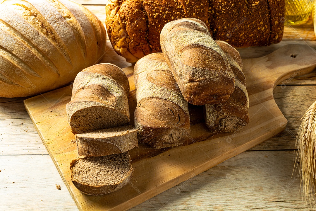 Pão australiano, pão integral, com espaço de cópia. comida tradicional