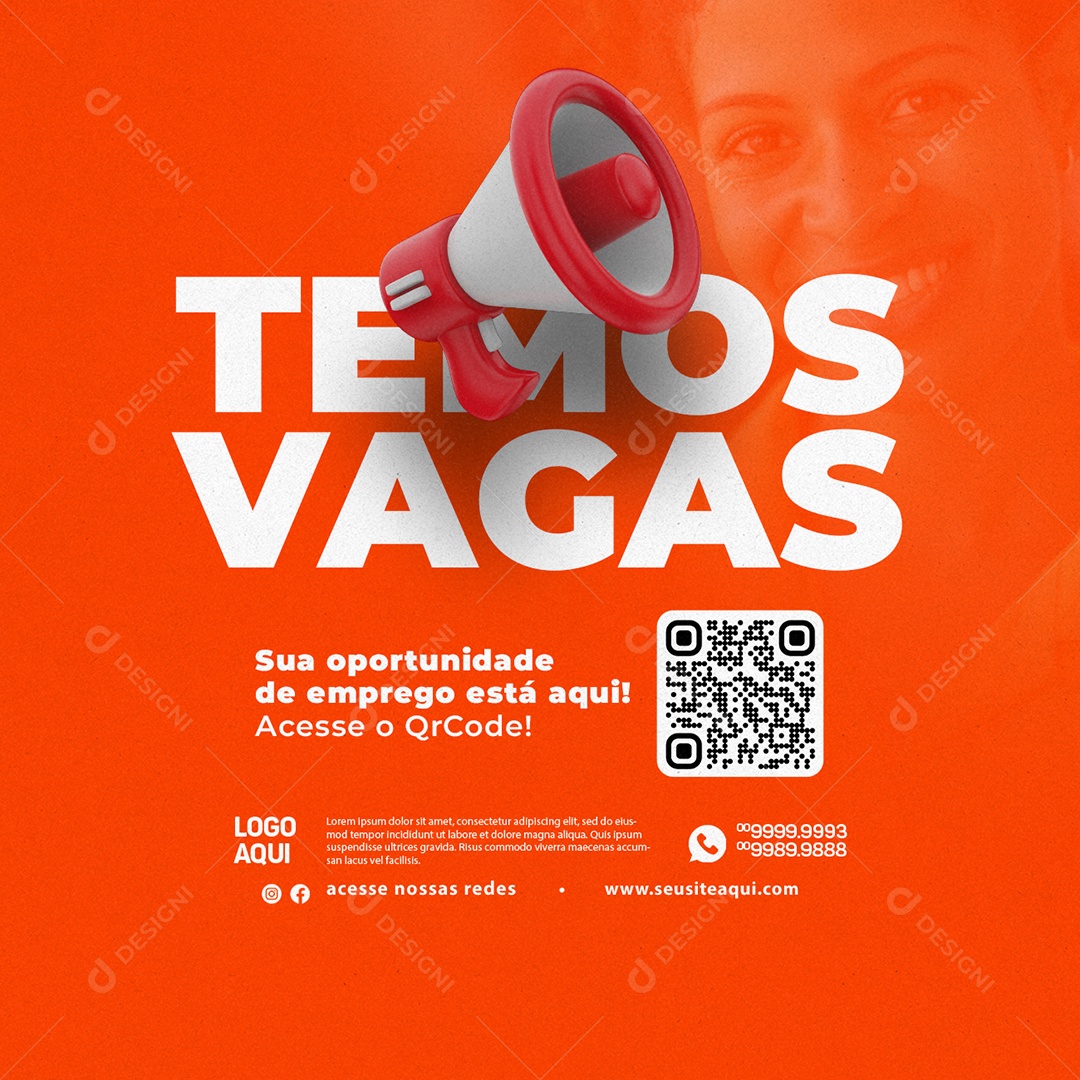 Vagas De Empregos Sua Oportunidade de Emprego Está Aqui Social Media PSD Editável