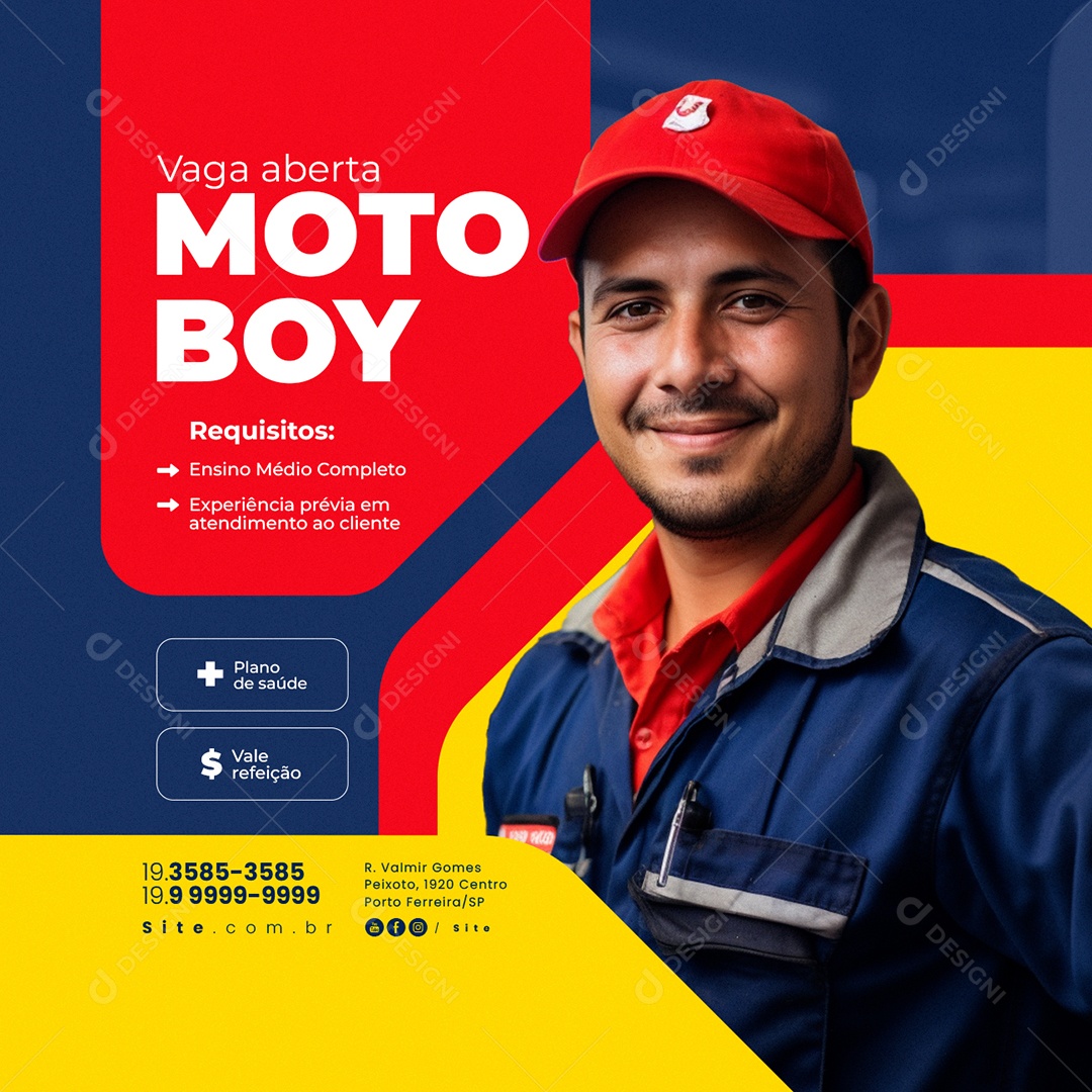 Social Media Vagas De Empregos Vaga Aberta Moto Boy PSD Editável