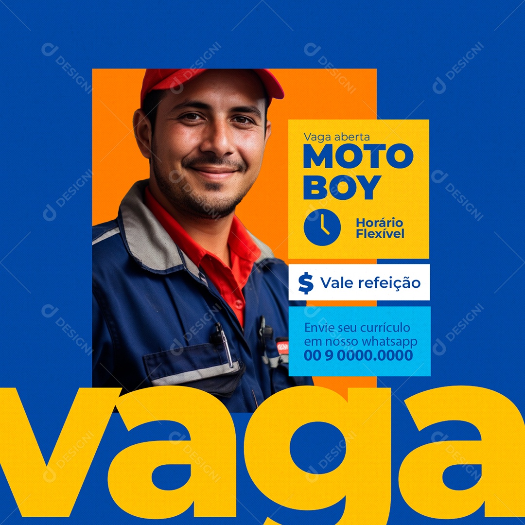 Vagas De Empregos Vaga Aberta Moto Boy Horário Flexível Social Media PSD Editável
