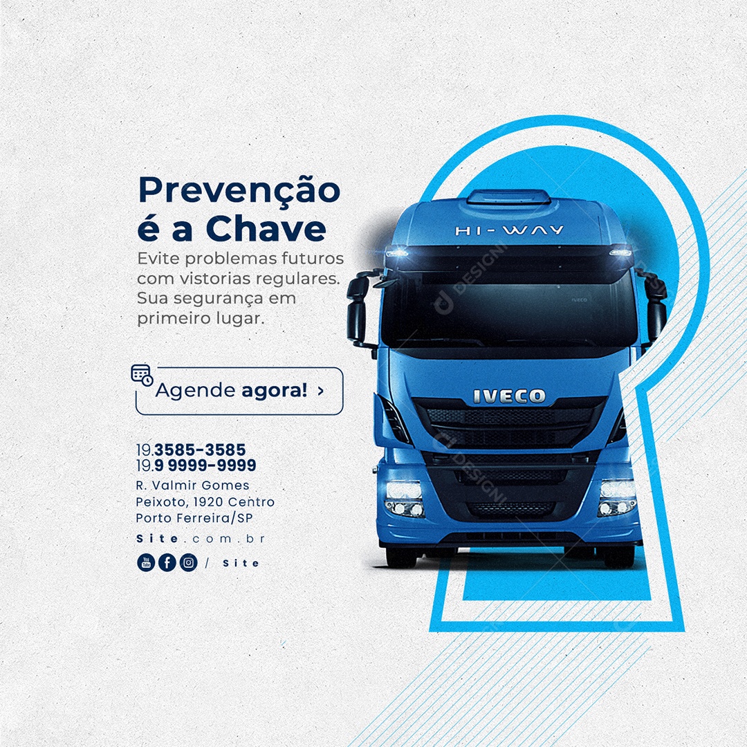 Vistoria e Revisão Prevenção é a Chave Social Media PSD Editável