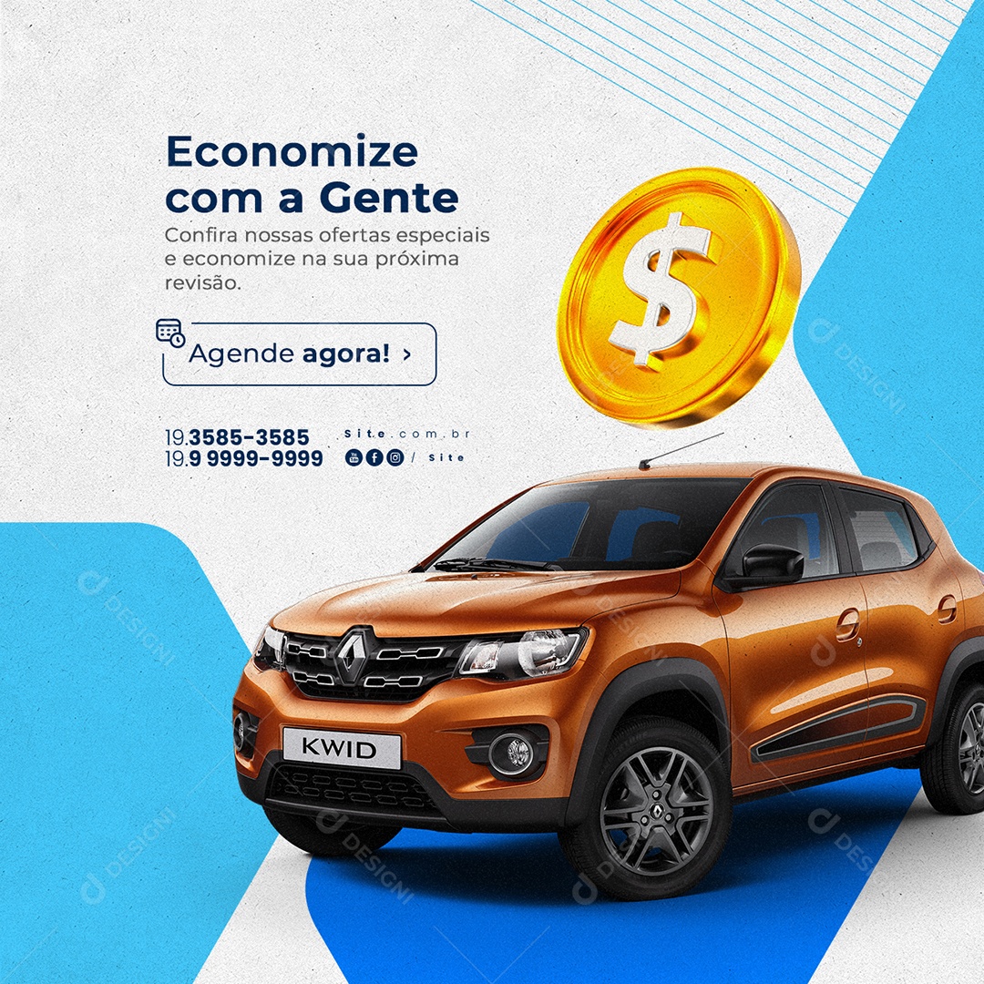 Vistoria e Revisão Economize com a Gente Social Media PSD Editável