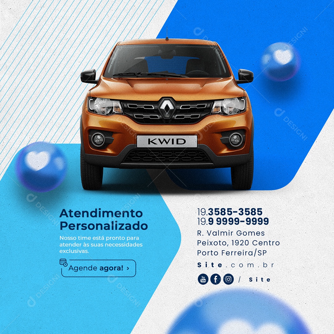 Vistoria e Revisão Atendimento Personalizado Social Media PSD Editável