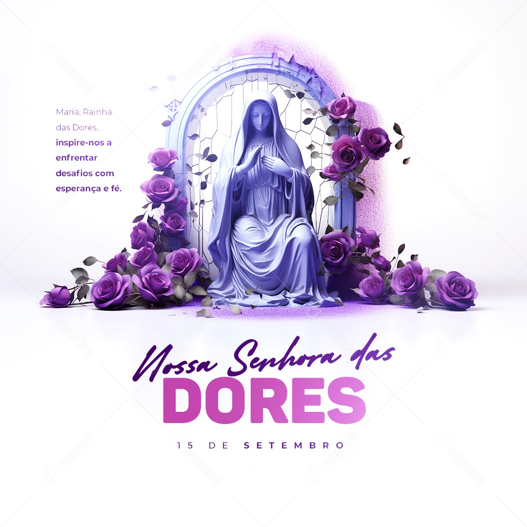 Dia de Nossa Senhora das Dores 15 de Setembro Social Media PSD Editável