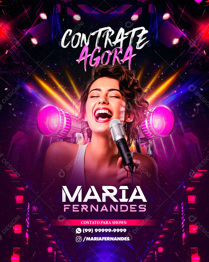 Flyer Contrate Agora Maria Fernandes Social Media PSD Editável