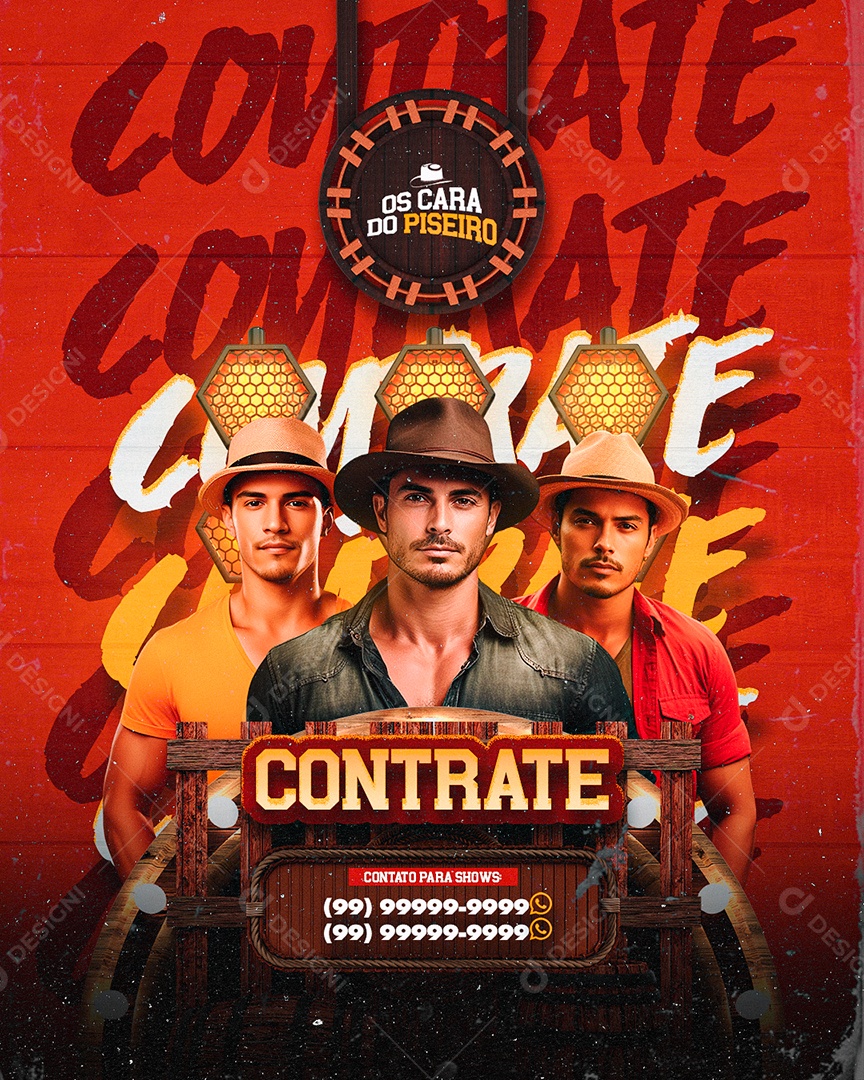 Flyer Contrate Os Cara Do Piseiro Social Media PSD Editável