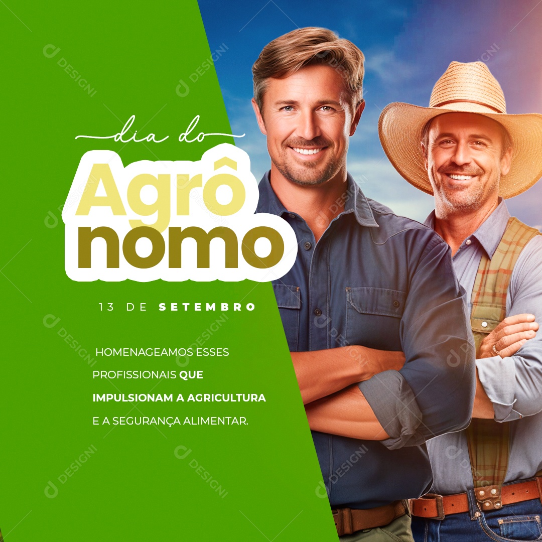 Dia do Agrônomo 13 de Setembro Homenageamos esses Profissionais Social Media PSD Editável
