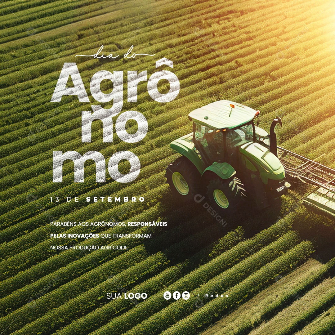 Dia do Agrônomo 13 de Setembro Parabéns aos Agrônomos Social Media PSD Editável