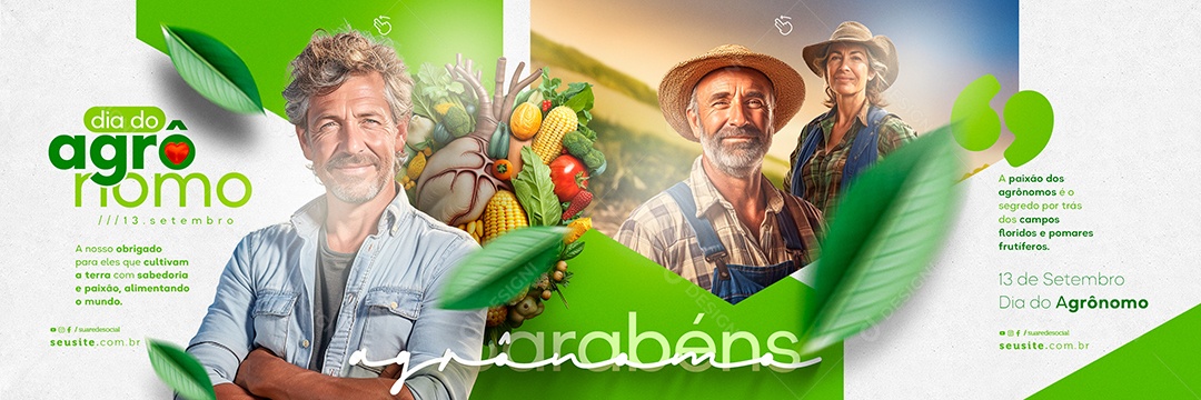 Carrossel Dia do Agrônomo 13 de Setembro Social Media PSD Editável