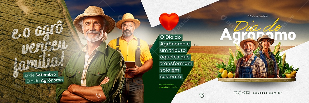 Carrossel Dia do Agrônomo e o Agrô Venceu Família Social Media PSD Editável