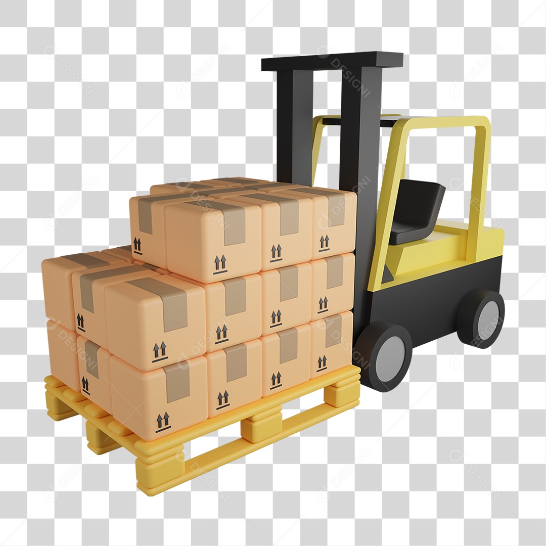 Caixas Empilhadas em Palete Para Entrega PNG Transparente