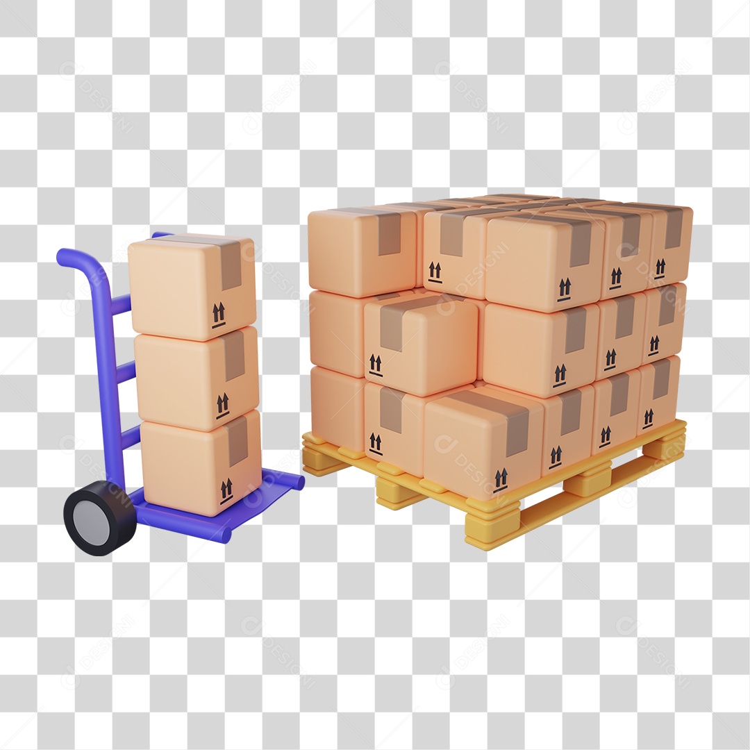 Caixas Empilhadas em Palete Para Entrega PNG Transparente