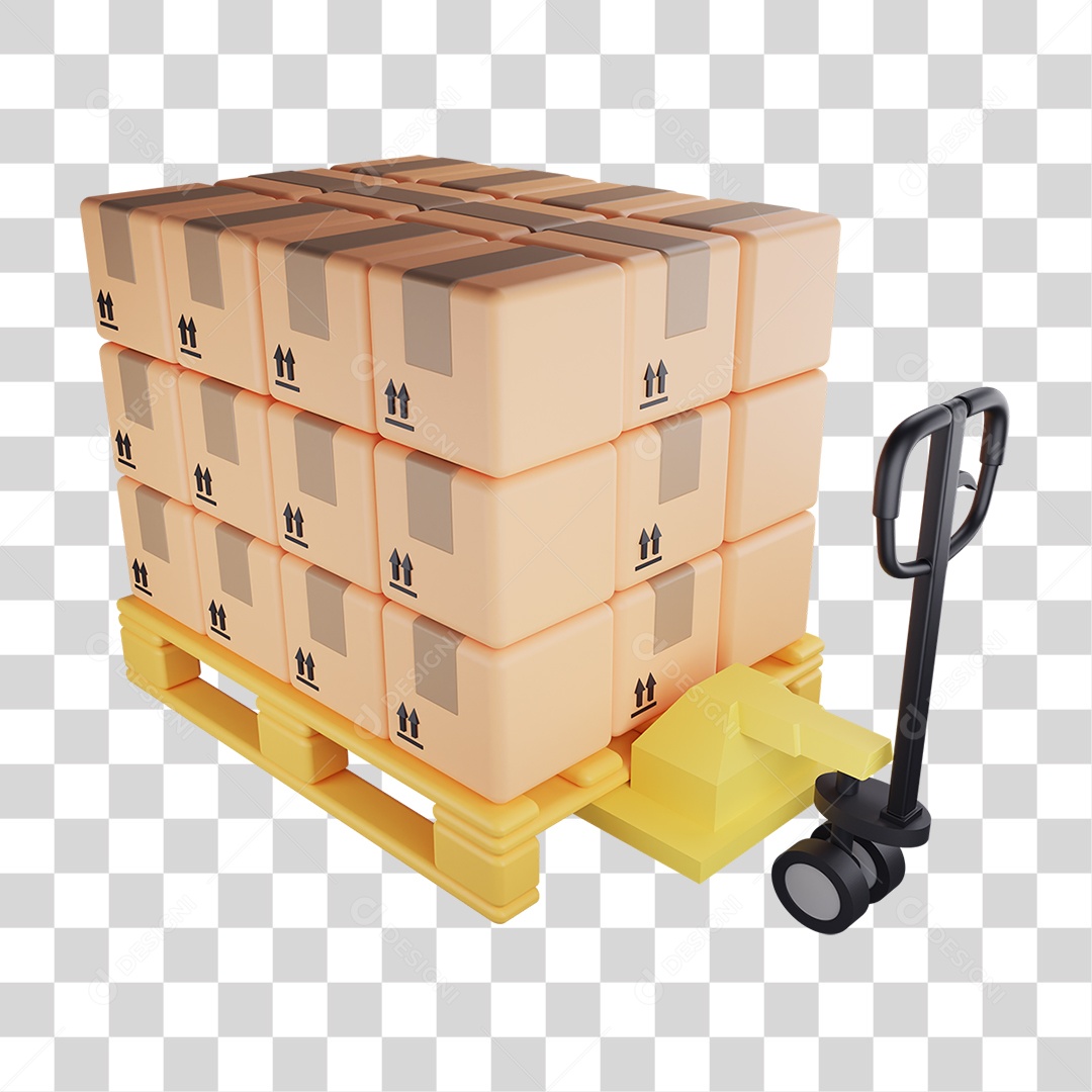 Caixas Empilhadas em Palete Para Entrega PNG Transparente