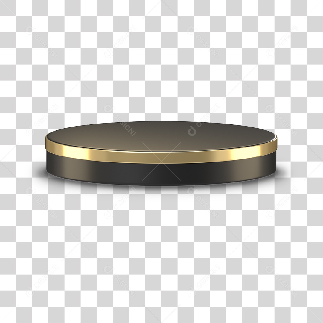 Elemento 3D Pódio para Composição PNG Transparente