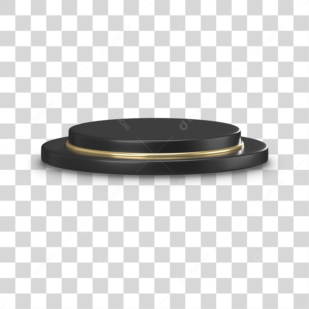 Elemento 3D Pódio para Composição PNG Transparente