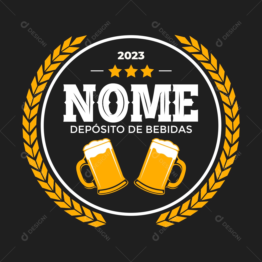 Selo 3D Depósitos De Bebidas Para Composição PSD