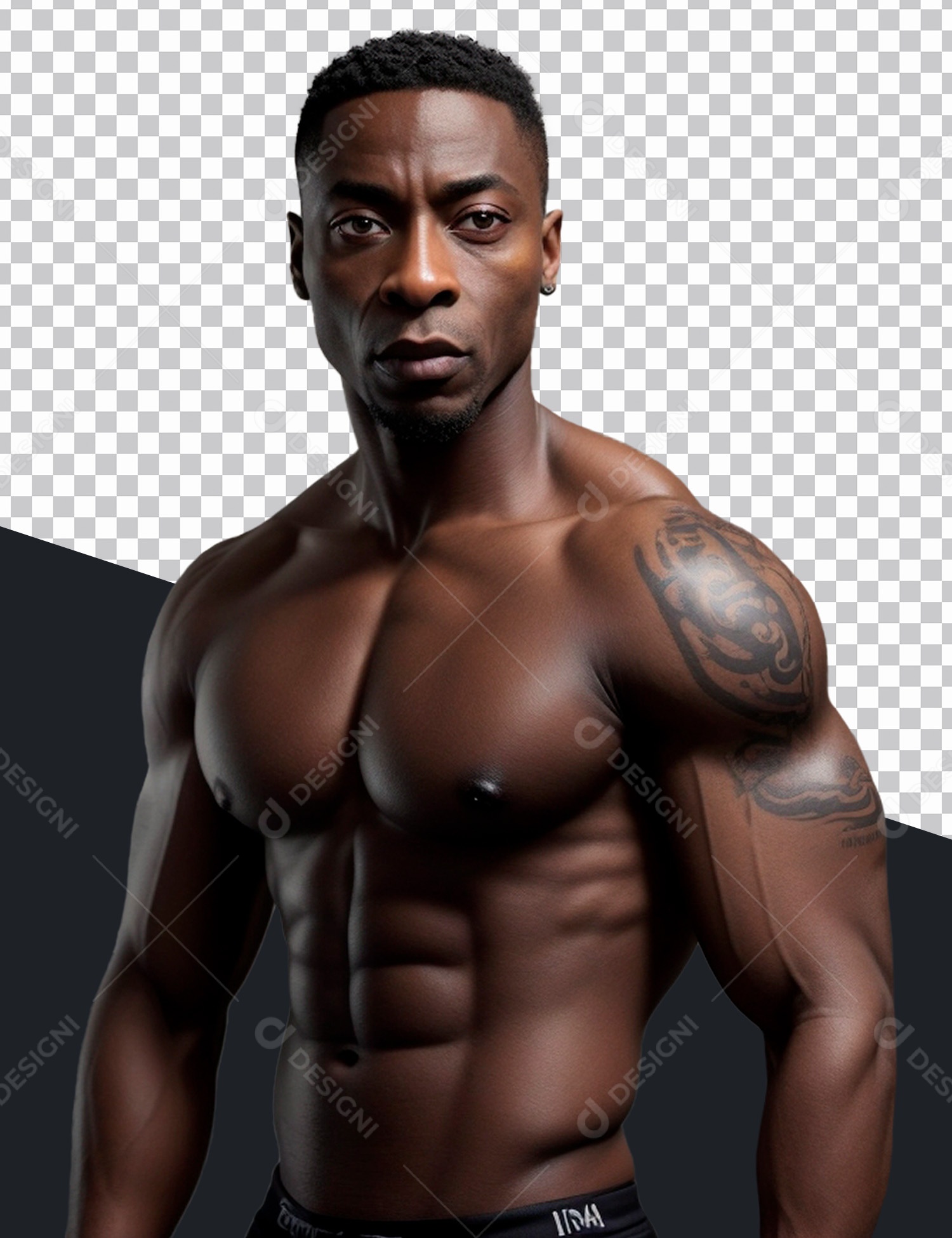 Homem Negro Fisico Sem Camisa PSD