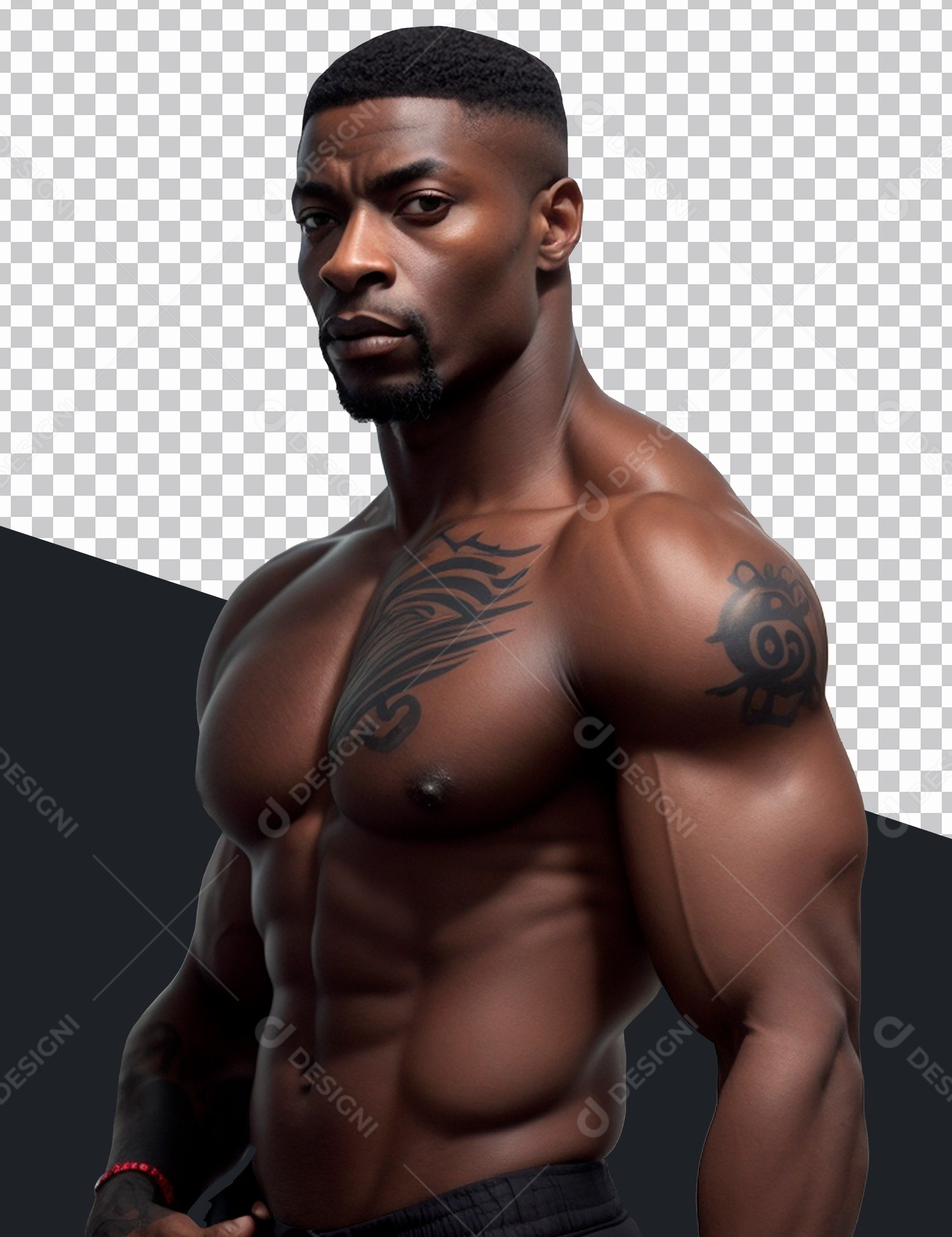Homem Negro Sem Camisa Tatuagem PSD