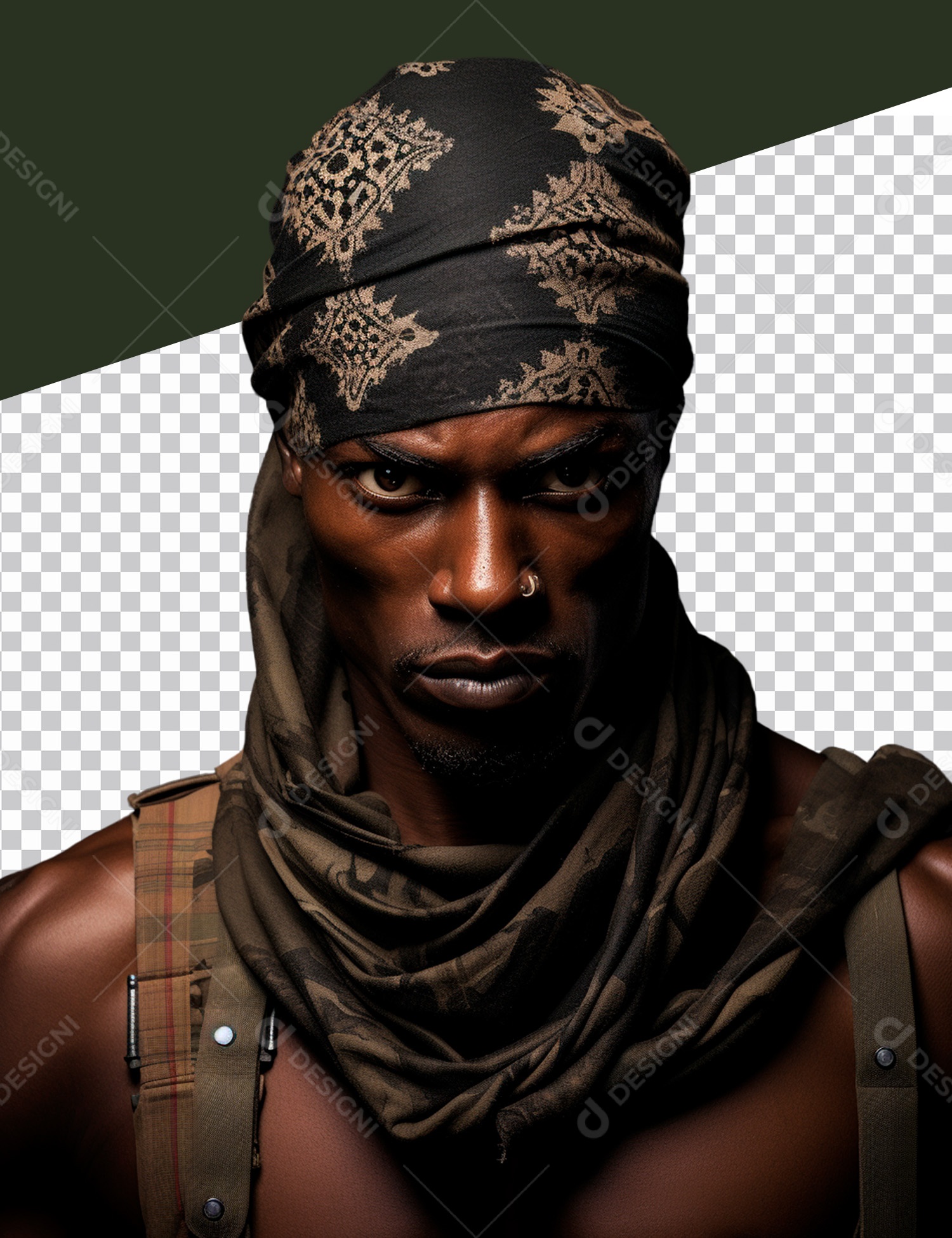 Homem Negro Com Bandana PSD