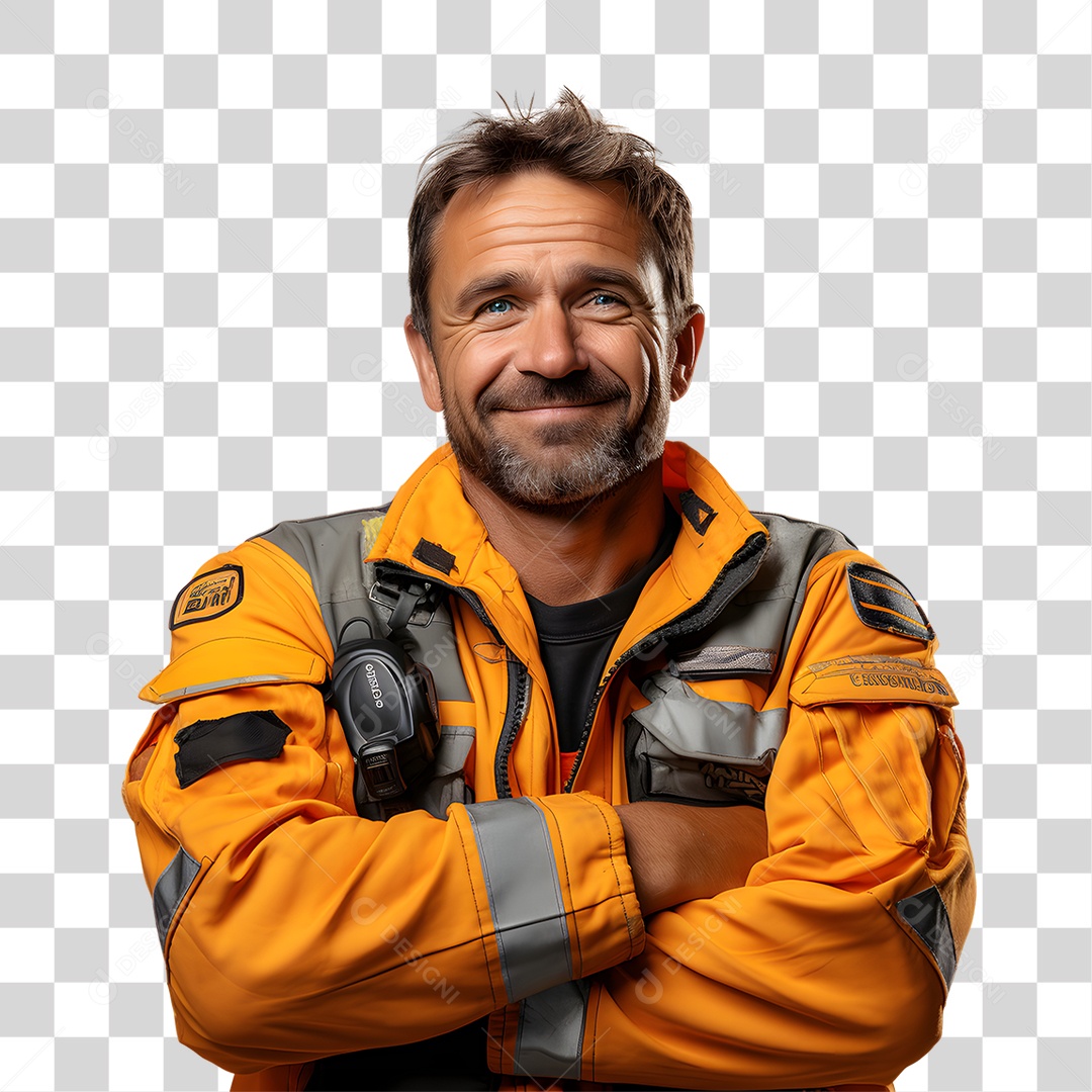 Homem de Uniforme Para Dirigir Caminhão de Entregas PNG Transparente