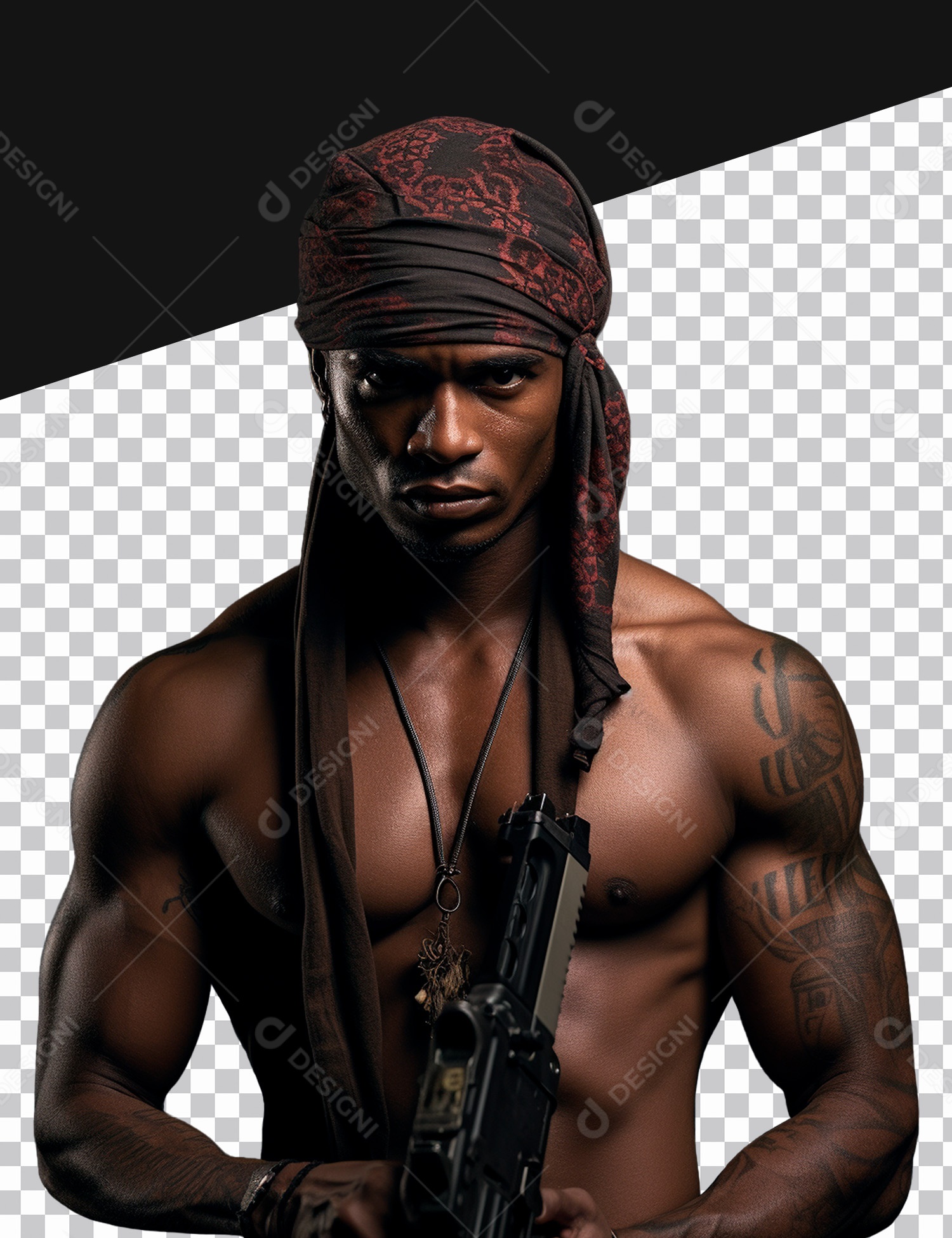 Homem Negro Com Bandana PSD