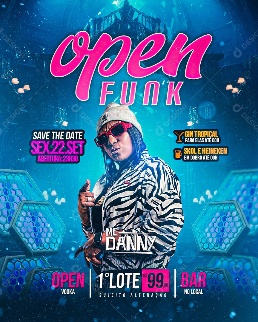Flyer Open Funk Mc Danny Social Media PSD Editável