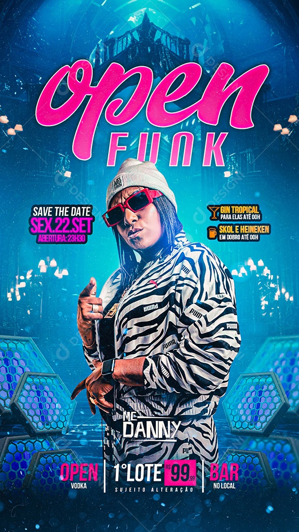 Story Flyer Open Funk Mc Danny Social Media PSD Editável