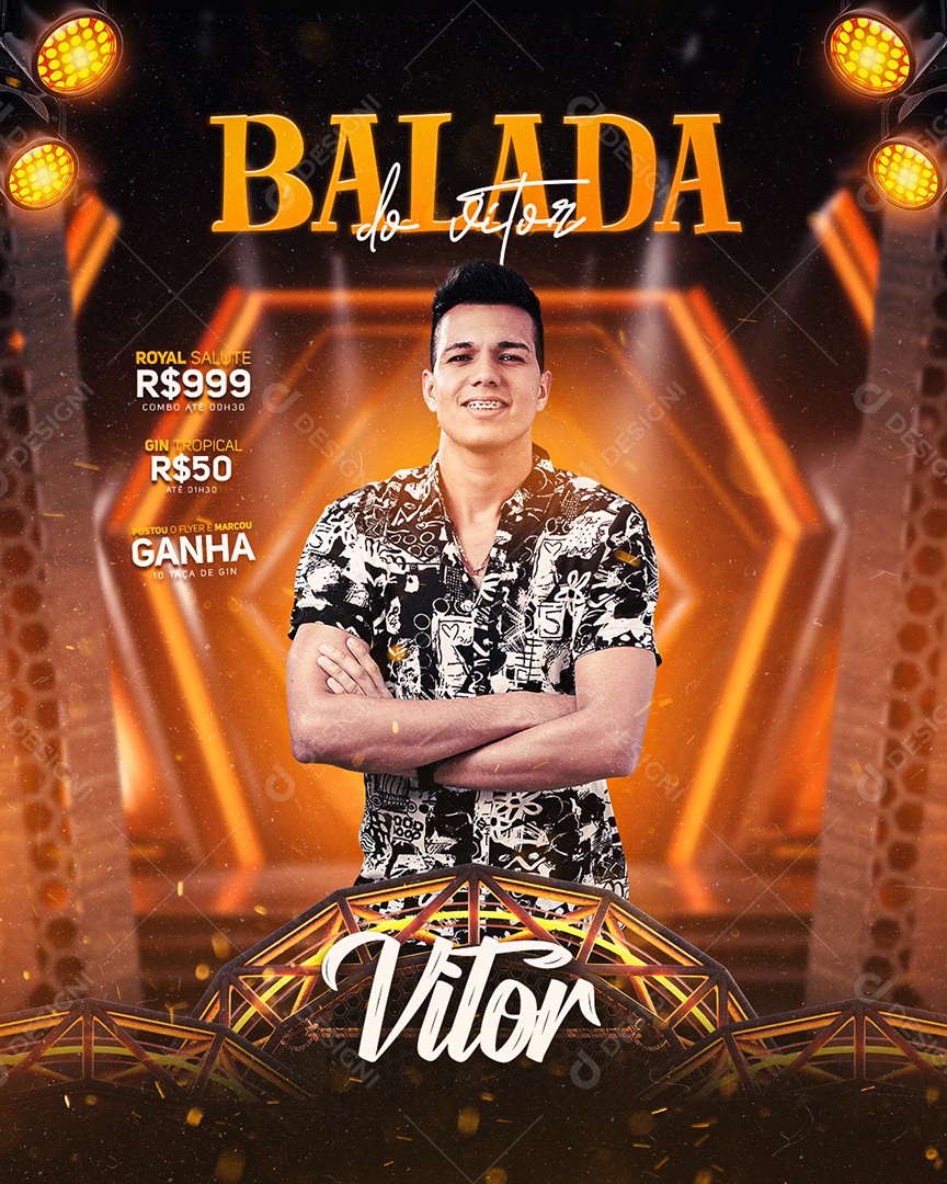 Flyer Balada do Vitor Social Media PSD Editável