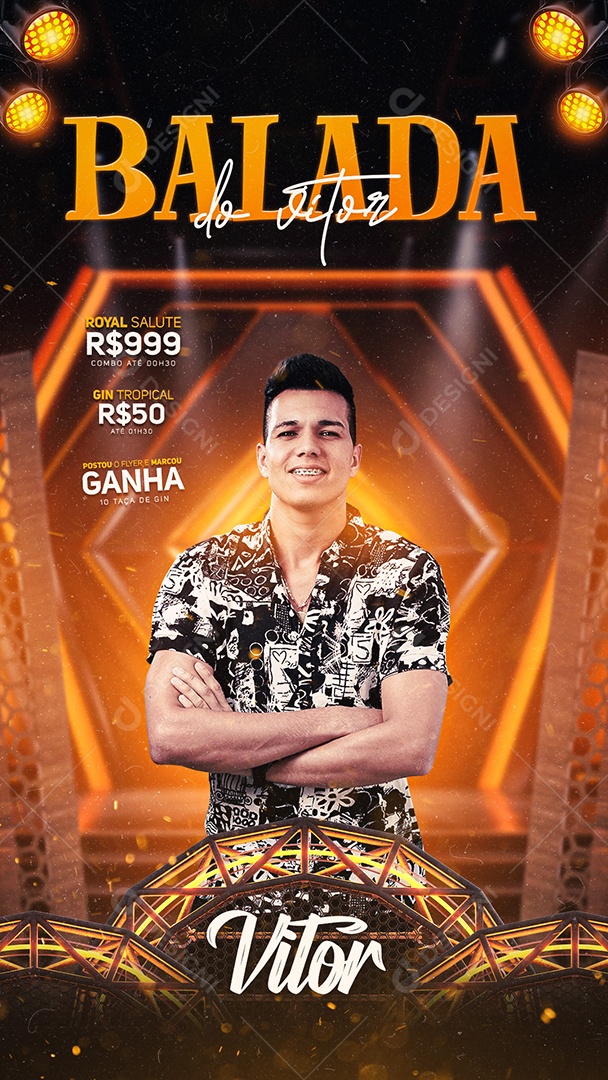 Story Flyer Balada do Vitor Social Media PSD Editável