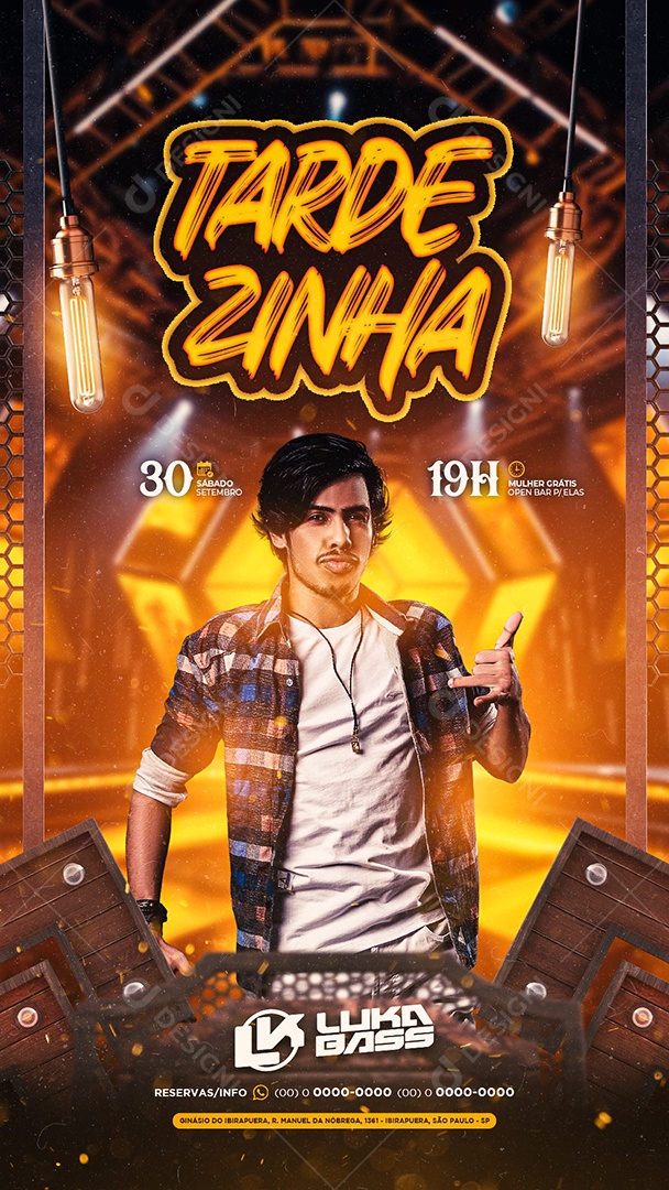 Story Flyer Tardezinha Luka Bass Social Media PSD Editável