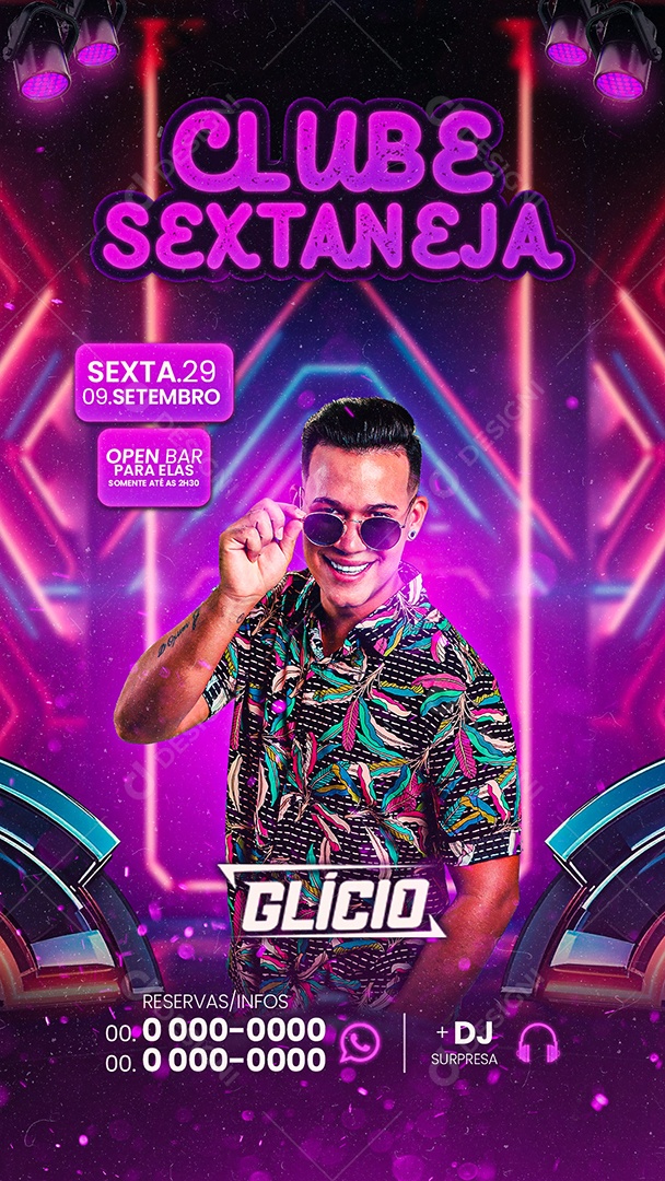 Story Flyer Clube Sextaneja Glício Social Media PSD Editável