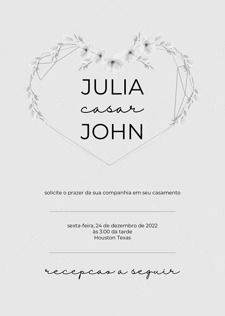 Modelo de Convite de Casamento AI