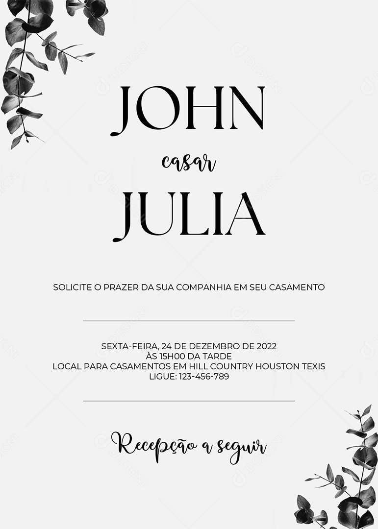 Modelo de Convite de Casamento AI