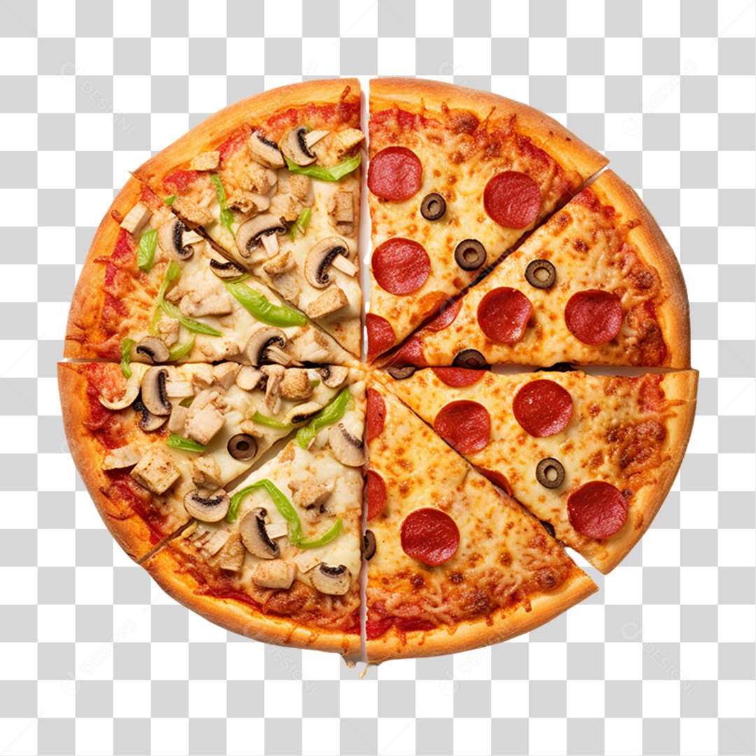 Pizza Vários Sabores PNG Transparente
