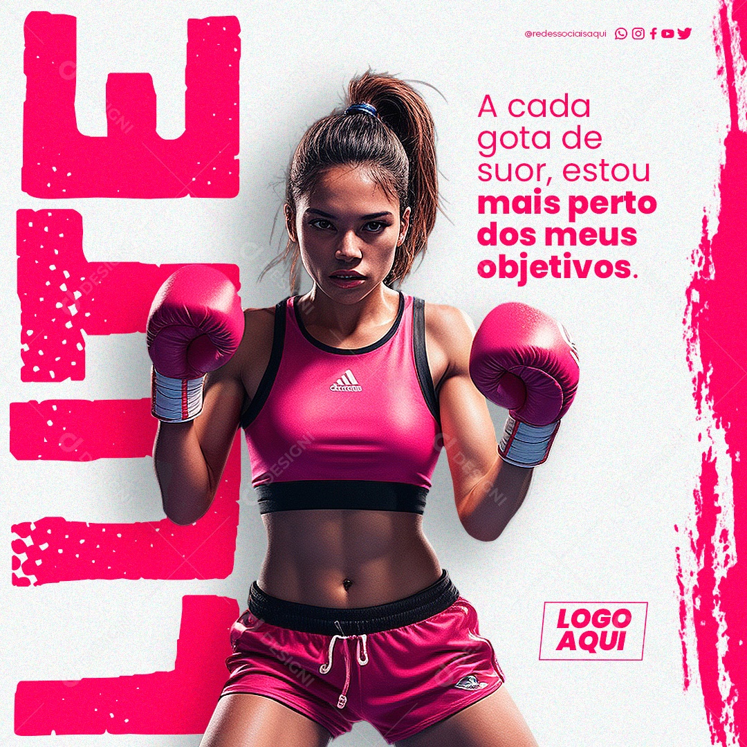 Mais Parte Dos Meus Objetivos Lute Social Media PSD Editável