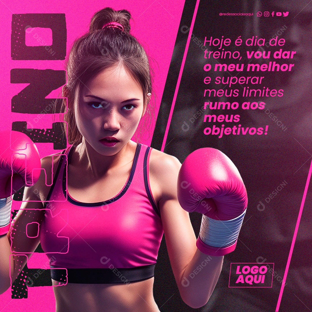 Social Media Hoje é Dia De Treino Luta PSD Editável