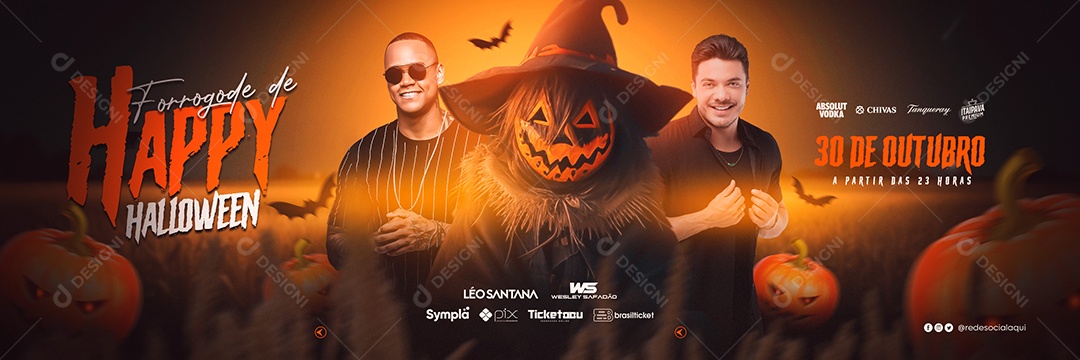 Flyer Carrossel Forrógode De Happy Halloween Social Media PSD Editável