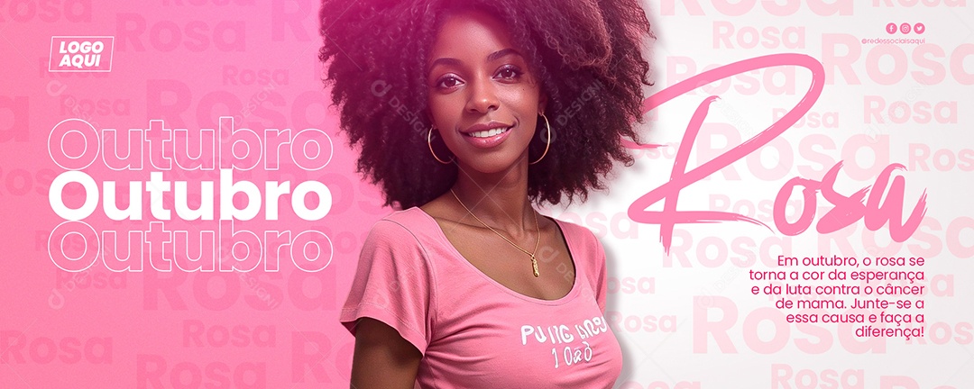 Social Media Banner Outubro Rosa PSD Editável