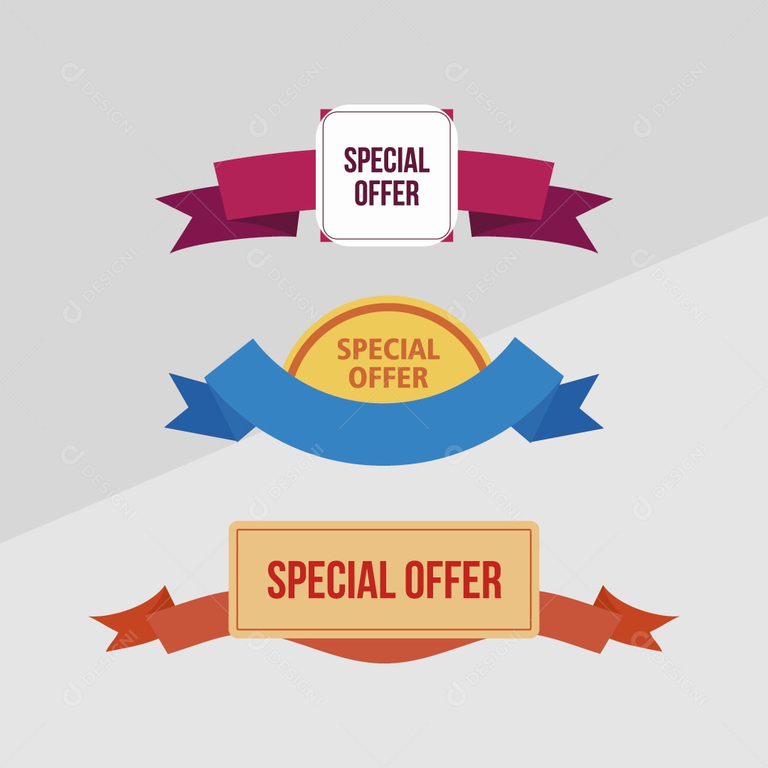 Modelo Fita de Etiqueta Oferta Especial Ilustração Vetor EPS