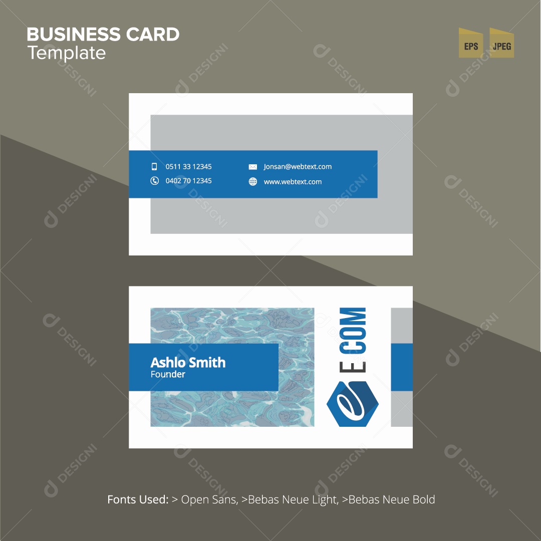 Modelo de Cartão de Visita Frente e Verso EPS Editável