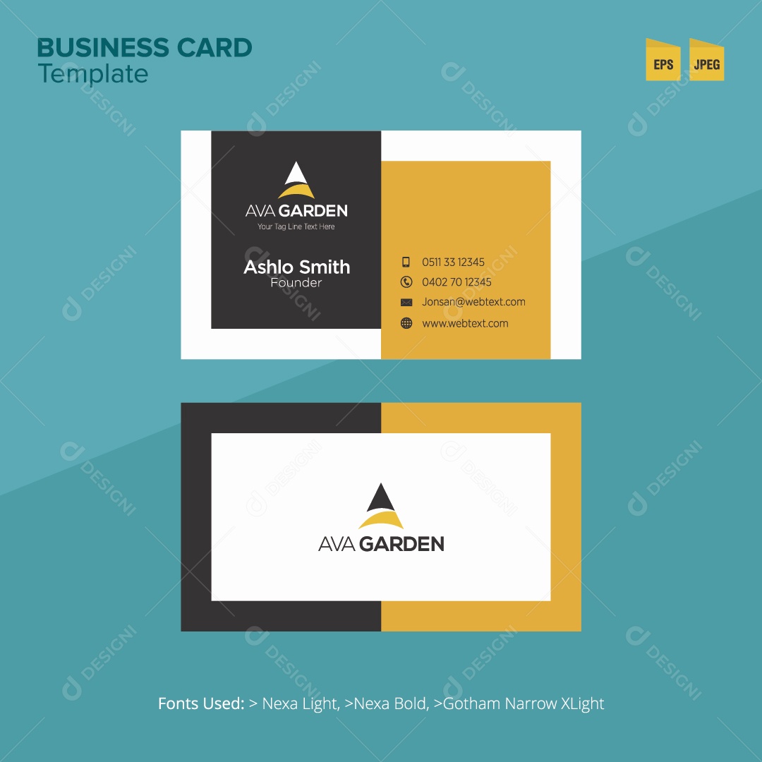 Modelo de Cartão de Visita Frente e Verso EPS Editável