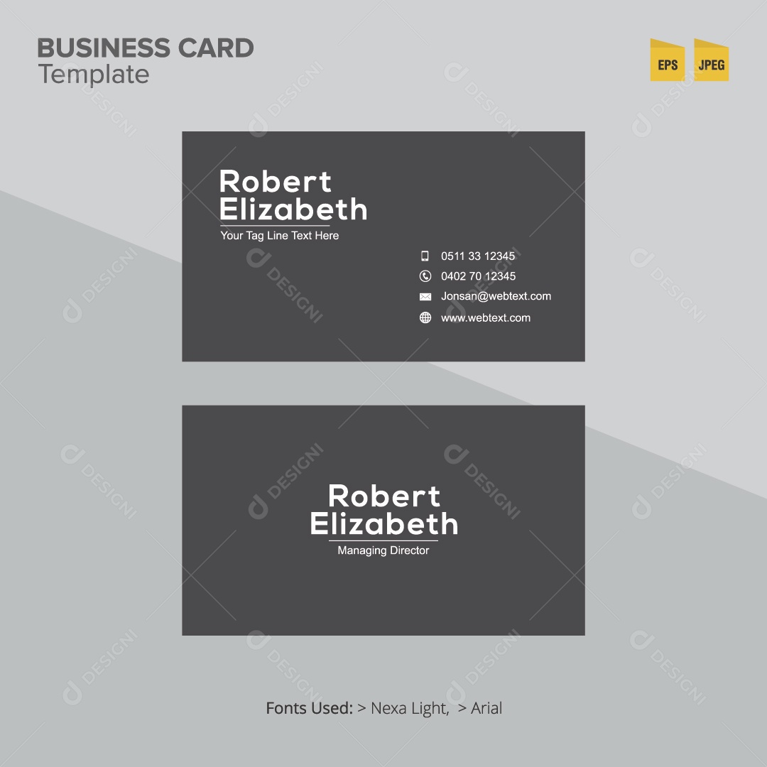 Modelo de Cartão de Visita Frente e Verso EPS Editável