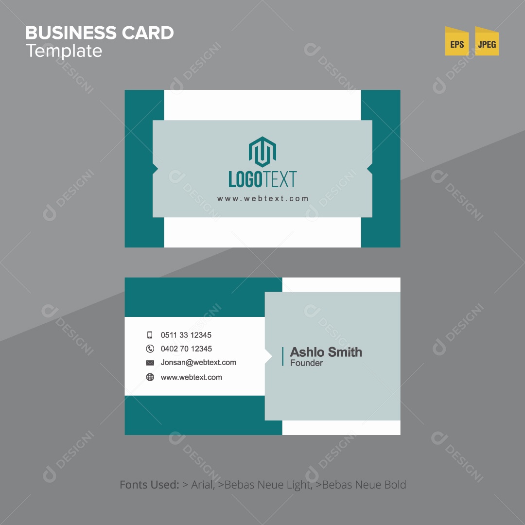 Modelo de Cartão de Visita Frente e Verso EPS Editável