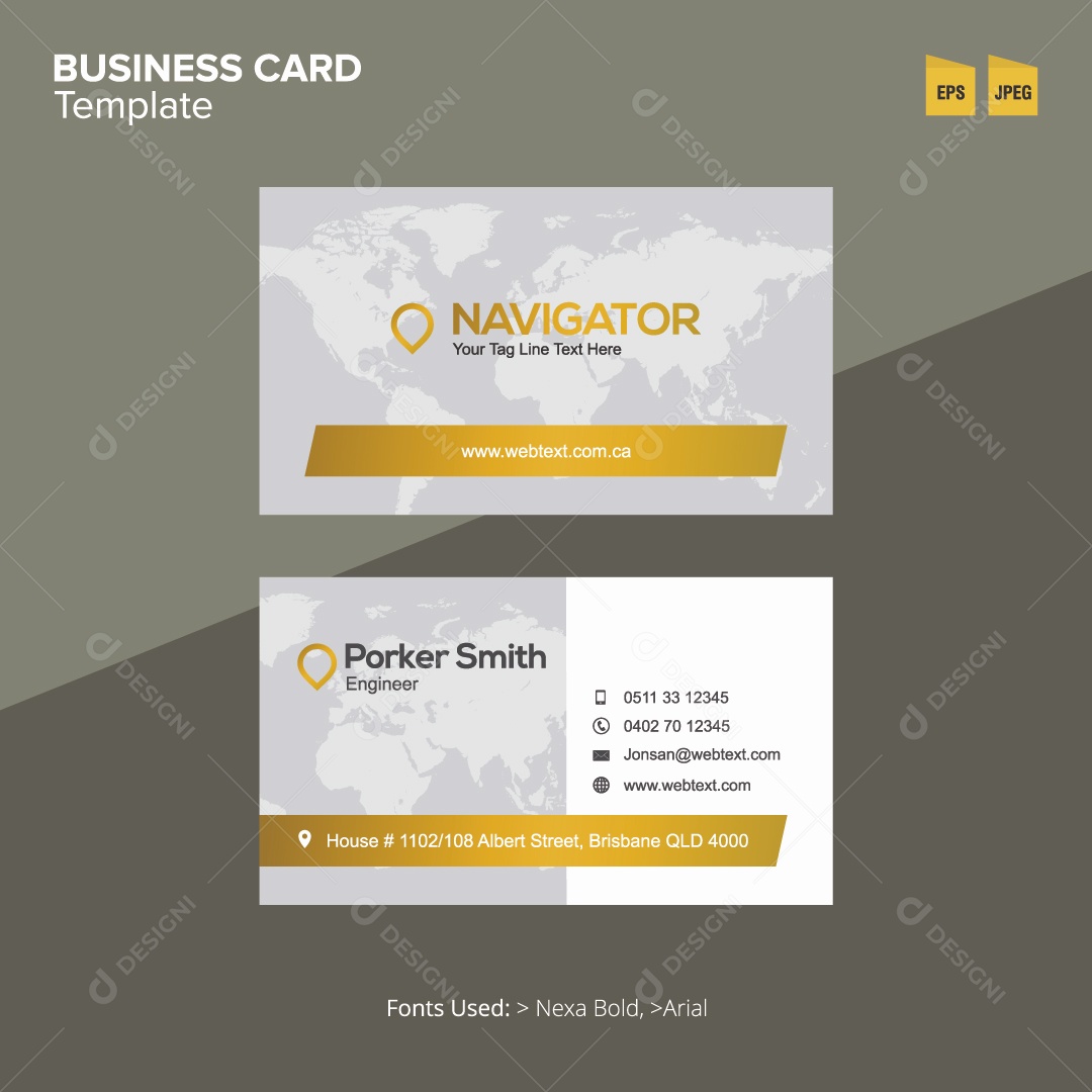 Modelo de Cartão de Visita Frente e Verso EPS Editável