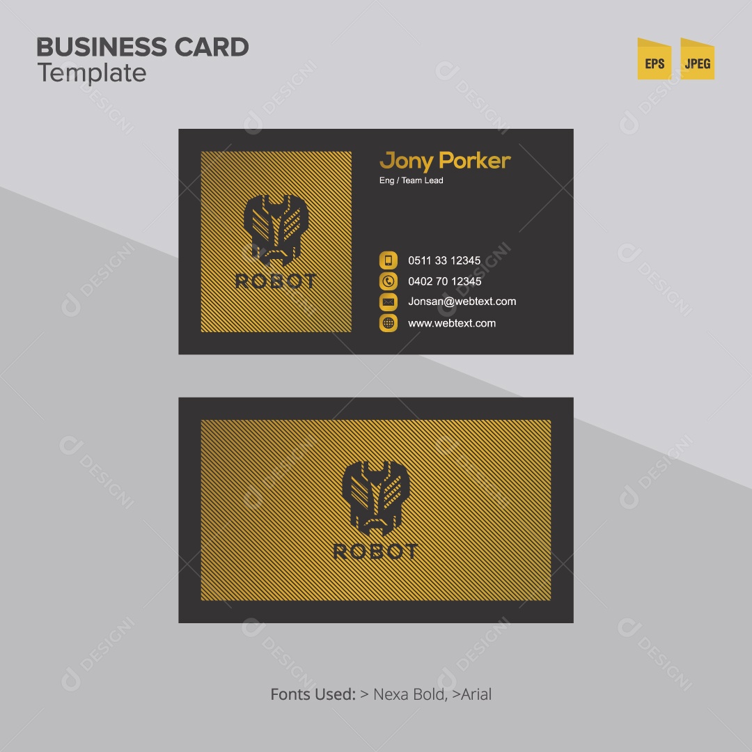 Modelo de Cartão de Visita Frente e Verso EPS Editável